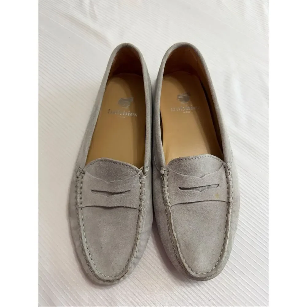 Bobbies Paris Grey Drivers Loafers Shoes Size 40 US 9